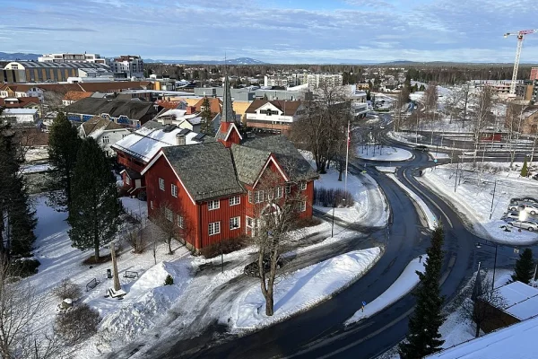 JESSHEIM_Ullensaker,_Norway._Gotaasallen_Herredshuset_(Holger_Sinding-Larsen_1901)_former_municipal_building_Ringveien_Stasjon_Railway_station_streets_Bird's-